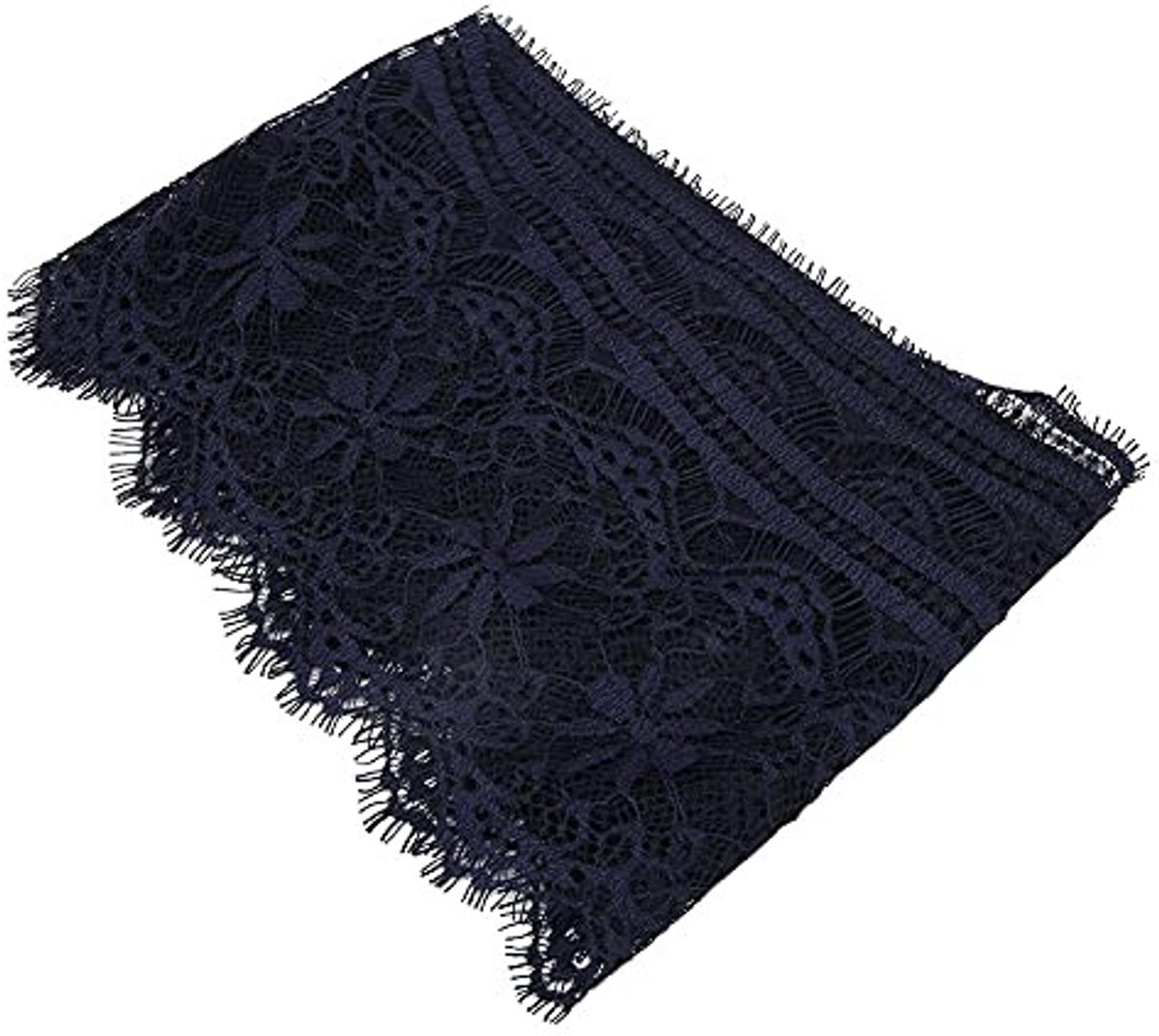 Allecto - Kanten Lint - Borduurkant - Klassiek Ontwerp - Marineblauw - Naaien Accessoires - Perfect voor Trouwjurk - 14,5 cm breed