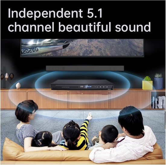 Blu-ray speler - 3D speler - Films kijken - 1080P HD weergave - 360x201x40 mm - Zwart — afbeelding 3