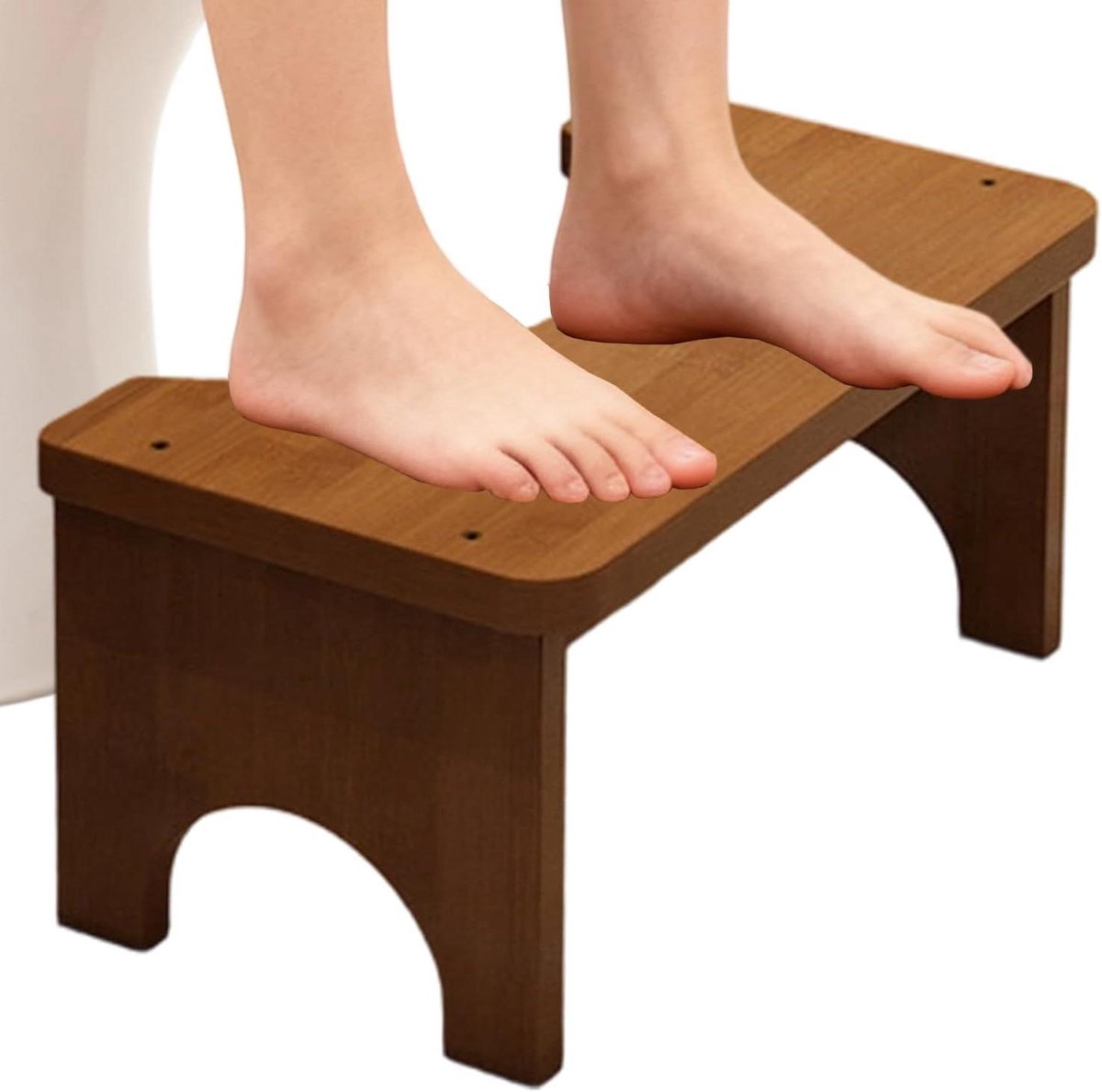 Toilet Poep Kruk - Potty Step Voetenbank - Comfortabel Toiletteren - Ergonomisch Ontwerp - 37x20x17 cm - Thee Bruin