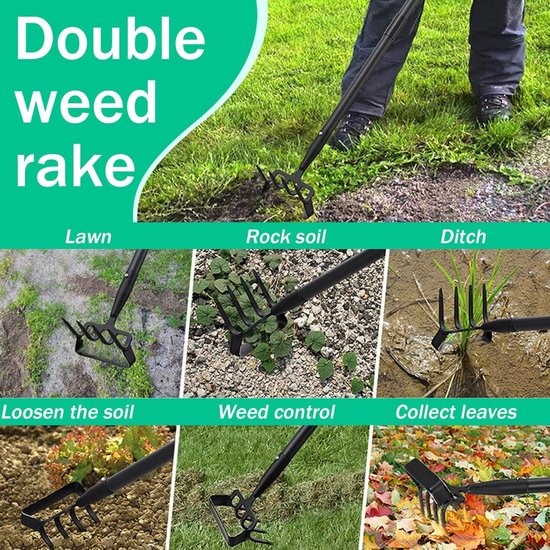 Tuinschoffel - Onkruidsteker Tuinwieder - Wieden en planten - 2-in-1 functionaliteit - 53 inch - Zilver van Tuinschoffel. — afbeelding 5