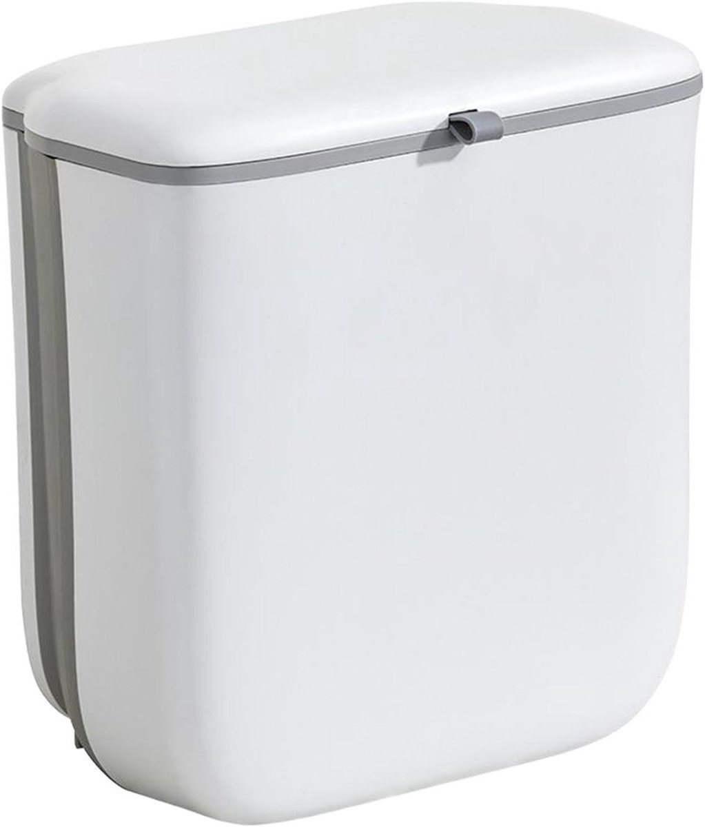 Compostbak Keuken - Afvalemmer Deksel - Afval Beheren - Opvouwbaar Ontwerp - 264 Liter - Wit