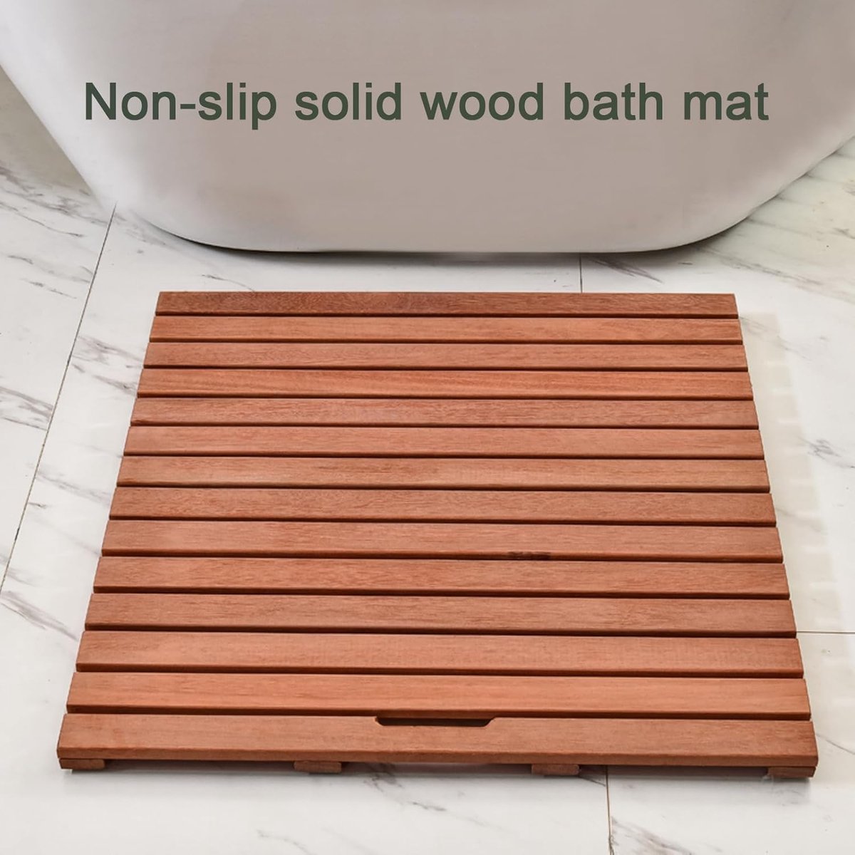Houten Badkamermat - Vlonder Mat Bamboe - Douchen en Baden - Antislip en Sneldrogend - 45x80cm - Rood Walnoot — cadeau in Wonen & Interieur - foto 4