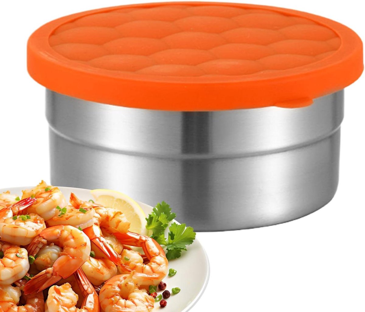 Kind Snackdoos - Lunchtrommel RVS - Snacks Meenemen - Lekvrij en Stapelbaar - 900 ml - Zilver
