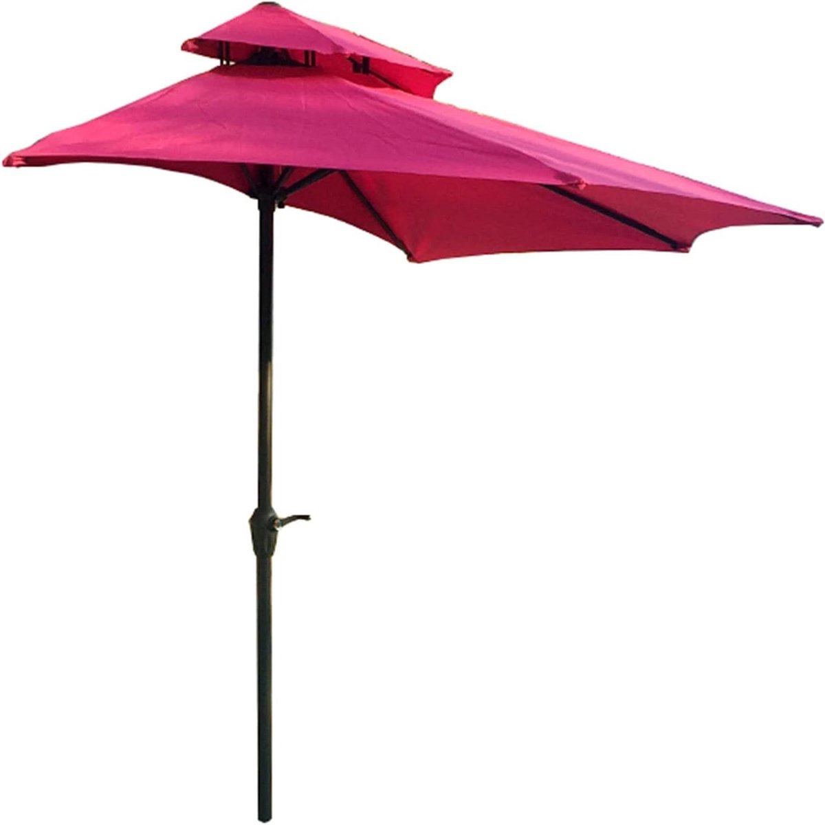 Half Parasol - Balkonparasol Tuinparasol - Buiten Zitten - Ventilatie Opening - 270 cm - Rozerood