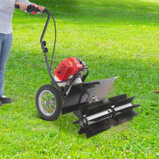 Benzine Veegmachine - Motorbezem Sneeuw - Buiten Reinigen - 60 cm Borstelbreedte - 43CC Motor - Zwart — afbeelding 5