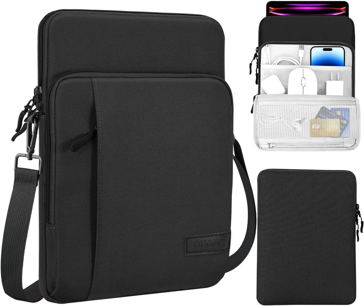 Tablet Sleeve Tas voor 12.9 Inch Tablets met Schouderband - Geschikt voor iPad Air, iPad Pro en Galaxy Tab - Zwart, Bescherming en Draaggemak