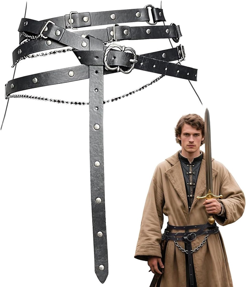 Verstelbare Renaissance Tailleband van 328 cm voor Gothic Middeleeuwse Kostuums, Perfect voor Halloween en Cosplay van Ridders en Piraten
