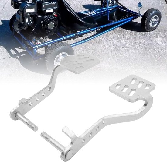 Go Kart Pedalen - Rem en Gaspedaal - Kart Onderhoud - Roestbestendig Staal - 71 inch Kabel - Zilver van Go.
 — afbeelding 2