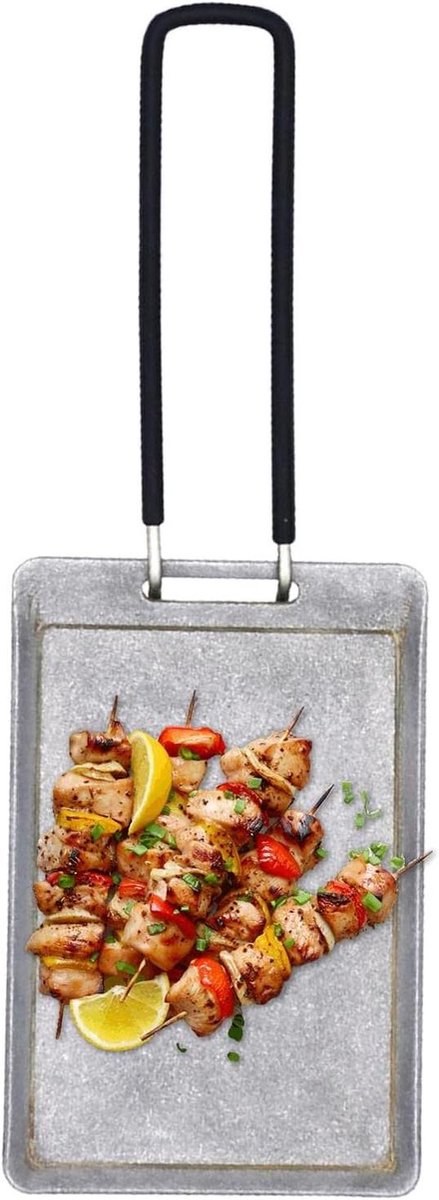 Grillplaat - Grillpan Bakplaat - Buiten Koken - Antiaanbaklaag - 23 cm - Grijs