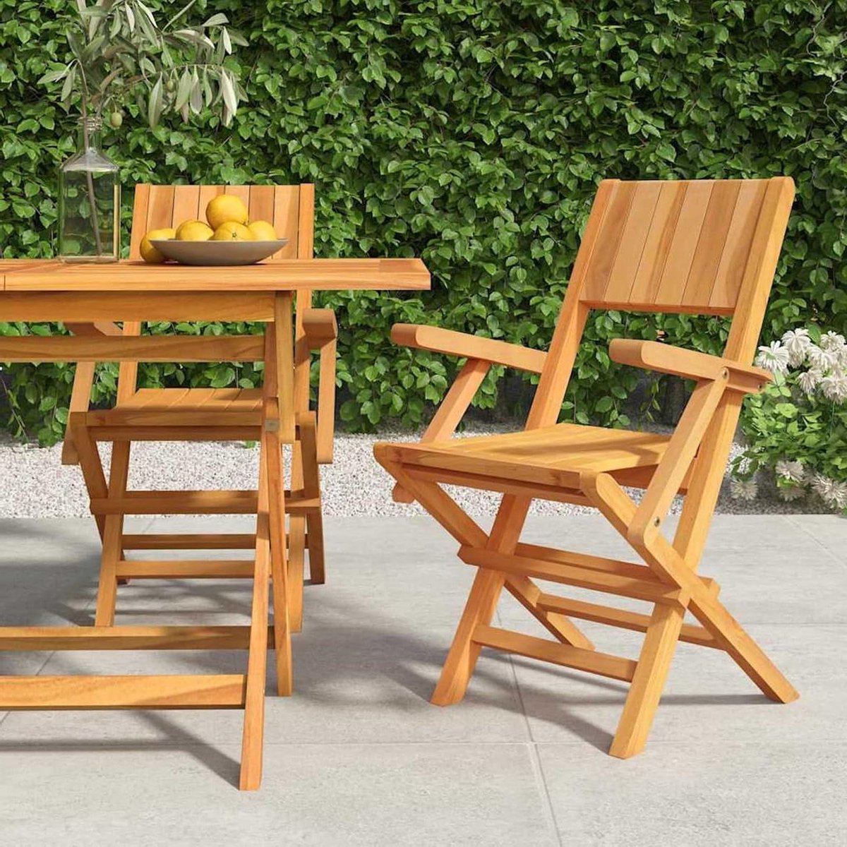 Tuinstoelen Set - Hout stoelen - Buiten Zitten - Inklapbaar Massief Teakhout - 55 x 61 x 90 cm - Teakhout