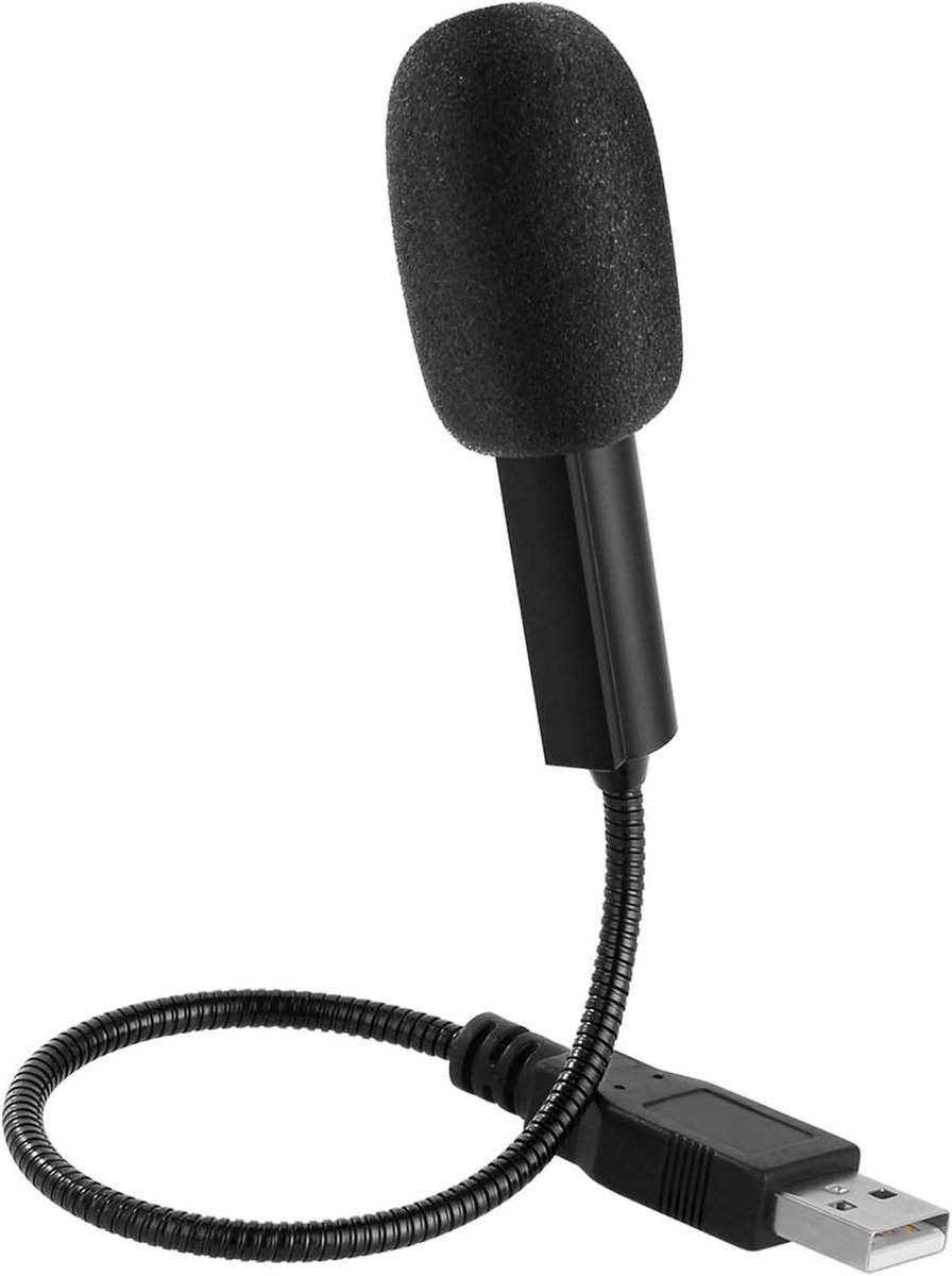 Omnidirectionele condensatormicrofoon voor PC en laptop met flexibele hals, ideaal voor opname, online chat, gaming, YouTube en podcasts, eenvoudig aan te sluiten.
