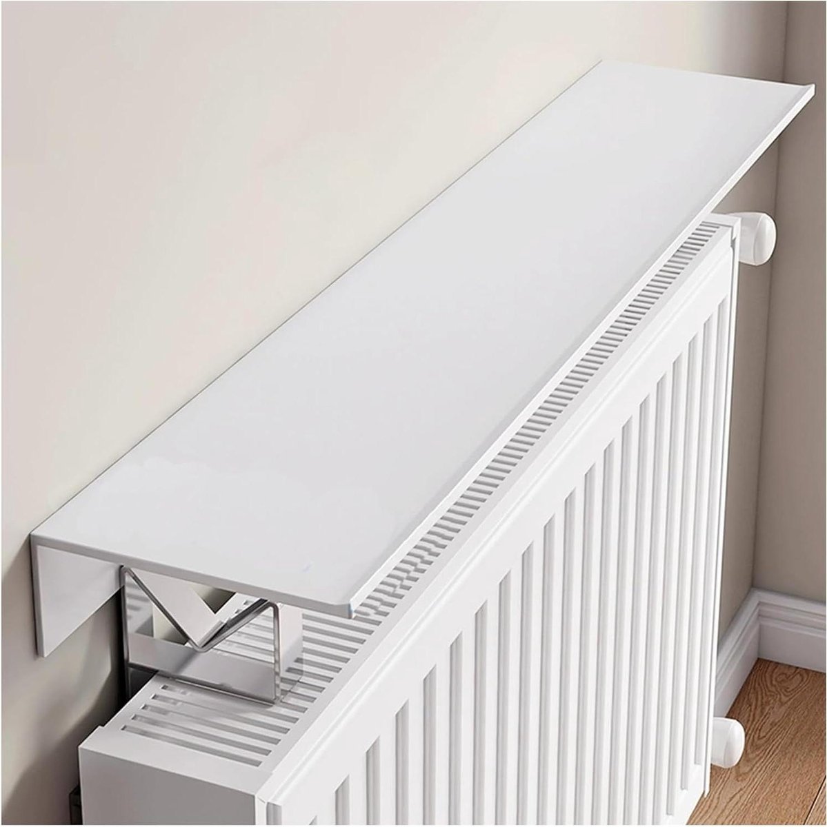 Zwevende Radiatorplank - Muurplank Opbergplank - Ruimte Maximaliseren - Installatie Zonder Boren - 50 cm - Wit