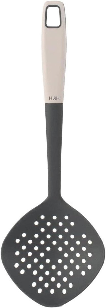 Schuimspaan Nylon - Schuimlepel Nylon - Koken en Serveren - Tweekleurig Ontwerp - 35 cm - Grijs