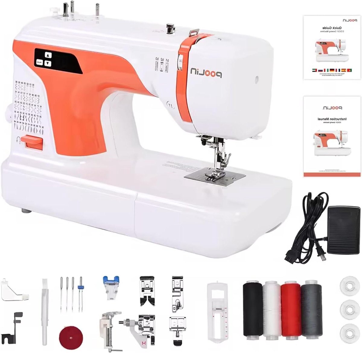 Naaimachine Beginners - Compacte Machine - Kleding Repareren - 50 Geïntegreerde Steken - 43x30x17 cm - Wit
