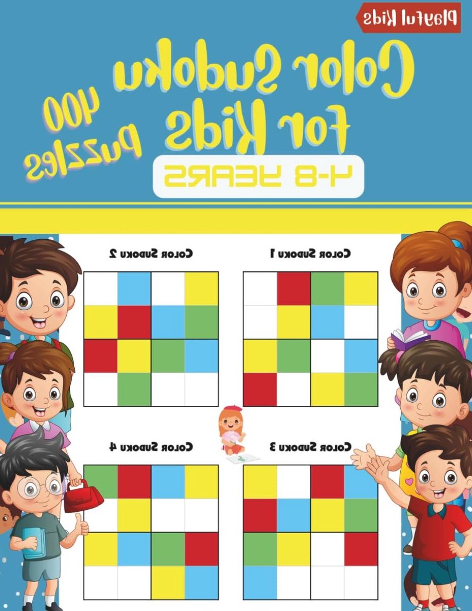 Kleuren Sudoku Boek - Puzzelboek Kinderen - Logisch Denken Trainen - 400 Kleur Puzzels - 8.5x11 Inch - Multicolor