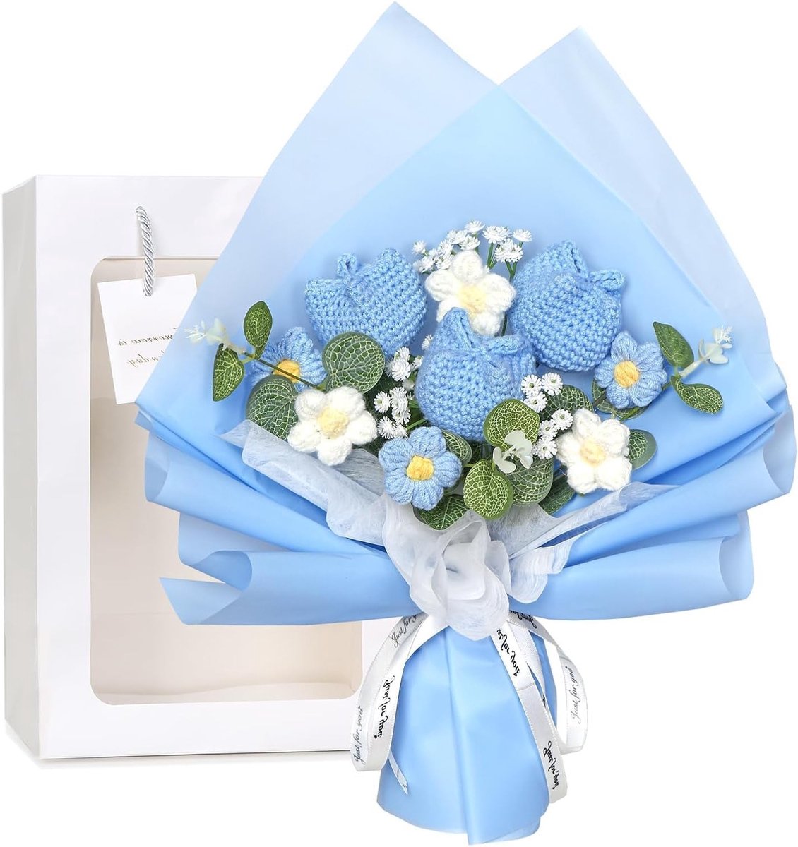 Kunstmatige Tulpenboeket van Gehaakte Bloemen voor Moederdag, Vrienden en Familie - Perfecte Decoratie en Cadeau Ideeën