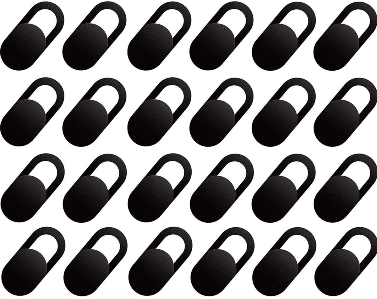 TOVBMUP Webcam Cover - Privacy schuifje - Cover Webcam Cover - Bedek Webcam - Lensbeschermer - Geschikt voor Macbook, Laptop, Tablet & Telefoon - Zwart - 24 stuks