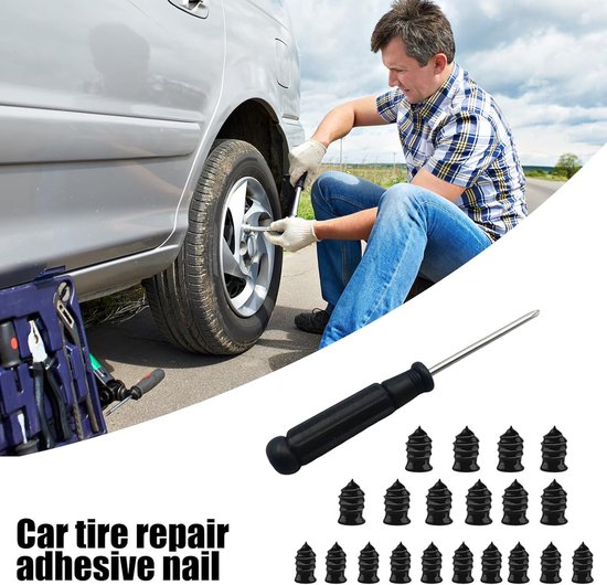 Band Reparatie Set - Lekke Banden Kit - Noodgevallen Onderweg - Zelf Vulkaniserend Rubber - Voor Tubeless Banden - Zwart — afbeelding 4