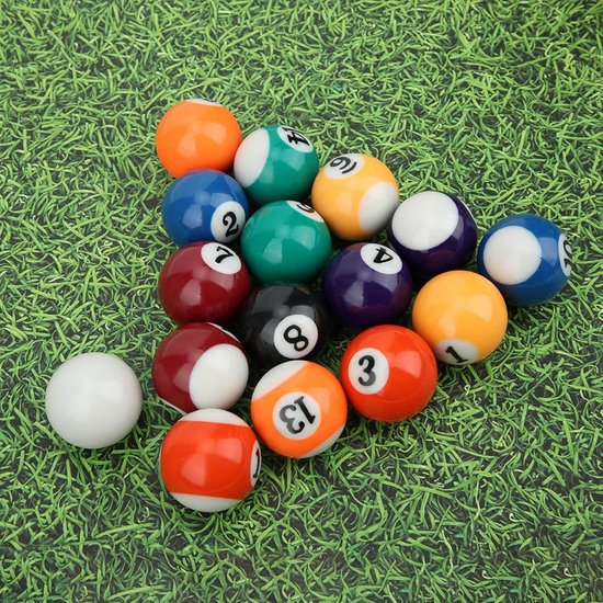 Mini Biljartbal Set - Biljartballen Pack - Spelplezier Thuis - Hars Materiaal - 32 MM - Multicolor van mini — afbeelding 4