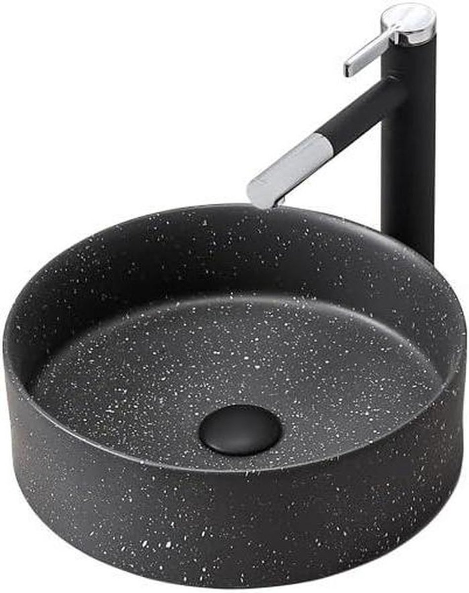 Vanity Wastafel Ronde Dunne Rand Art Basin Keramische Vessel Sink Hotel Eenvoudige Zwarte Wastafel Badkamer Wastafel Wastafel Badkamer Vanity