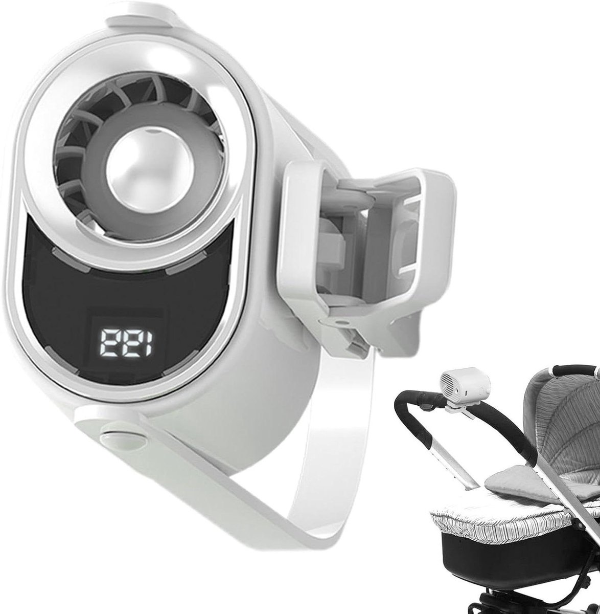 Draagbare Ventilator - Mini Ventilator Clip - Persoonlijke Koeling - Stille Werking - 5.3 x 7.8 cm - Wit