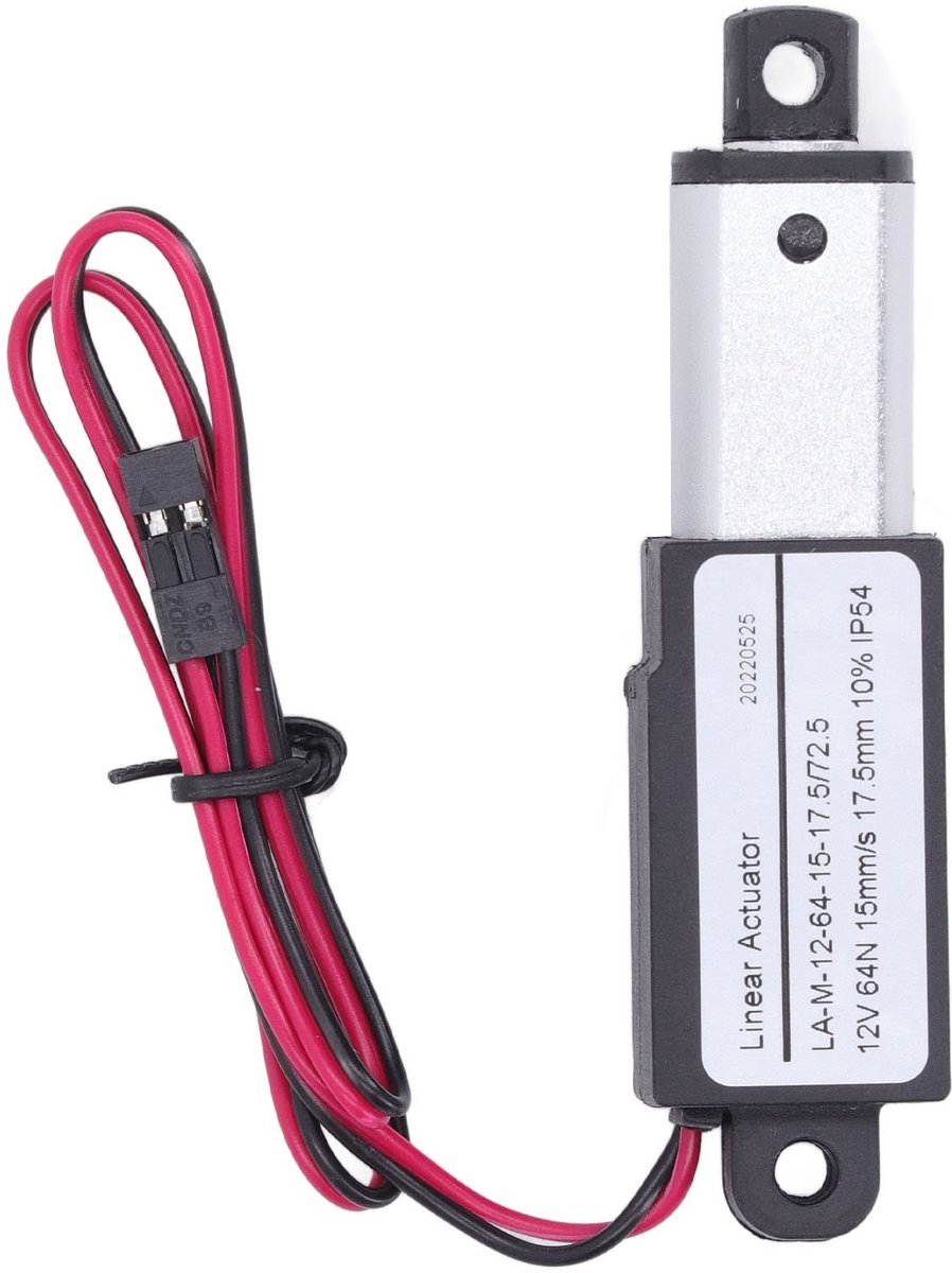 Dailygoody - OmGoods - Dailygoody - Mini Elektrische Lineaire Actuator - 12V - 64N Kracht - Compact en Waterdicht - 15 Mm/s Snelheid - Ideaal voor Domotica - 17,5 Mm