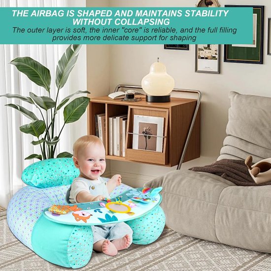 Baby Zetel - Baby Stoel - Zelfstandig Zitten - Met Sensorische Tray - 20 x 5 x 5 cm - Groen — afbeelding 2