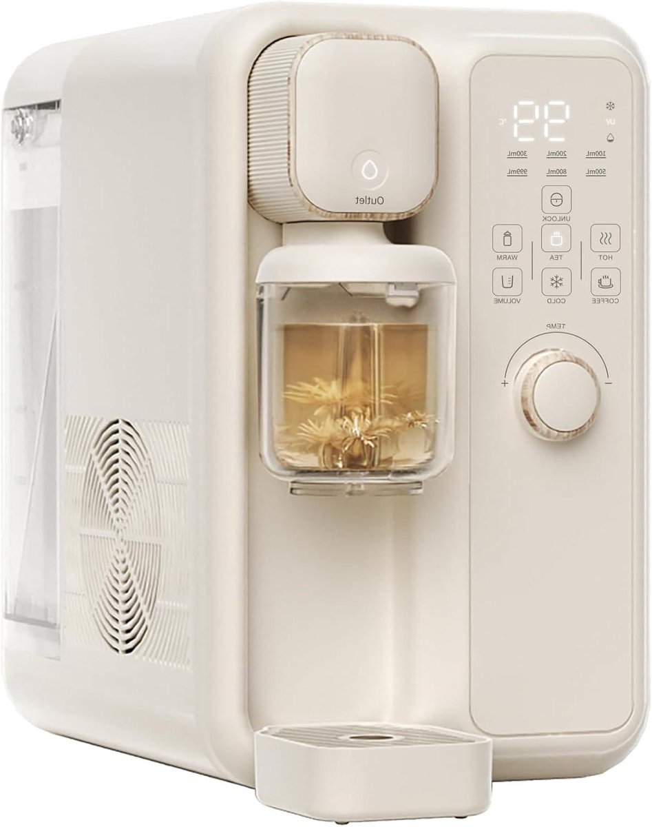 Waterdispenser met Brouwer - Heet en Koud Waterapparaat - Snel Drankjes Maken - Instelbare Temperatuur - 3.5 Liter - Wit