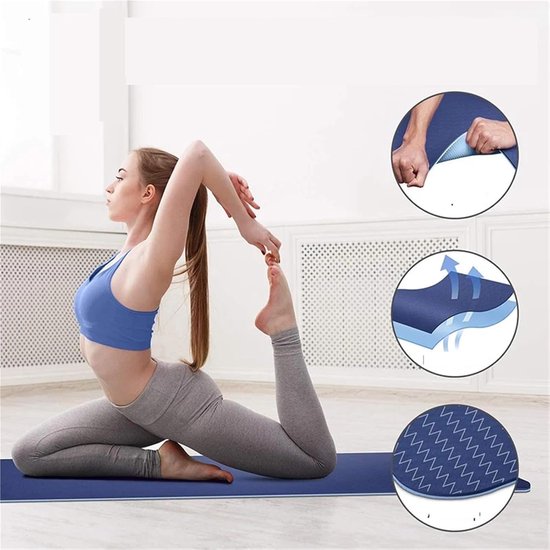 Yogamat met Positielijn - Sportmat Oefenmat - Thuis Fitness - Dubbellaags Ontwerp - 180 x 57 cm - Niet gespecificeerd van Yogamat — afbeelding 2