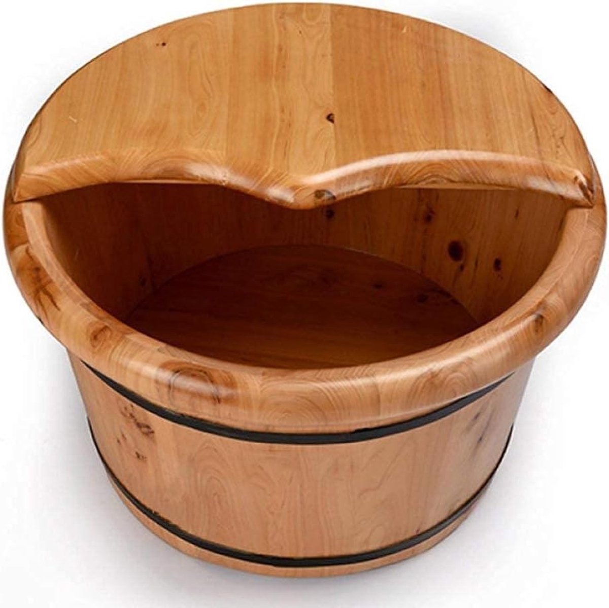 Houten Voetenbad Emmer - Pedicure Vat - Voetverzorging Thuis - Natuurlijk Cederhout - Verdikte Wand - Houtkleur