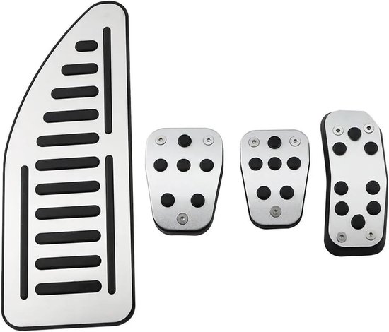Pedaal Set Auto - Gaspedaal Covers - Verbeterde Grip - Hitte Koude Bestendig - AT MT Opties - Zilver Zwart — afbeelding 3