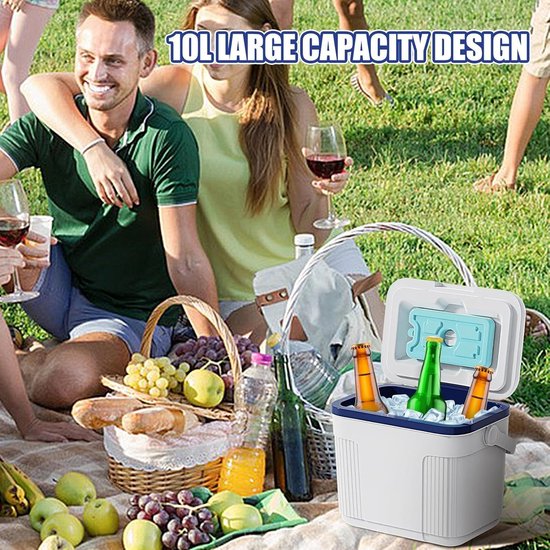 Camping Koelbox - Isolatiebox Picknick - Buitenavonturen - 48 Uur Koel - 10 Liter - Wit van Camping — afbeelding 2