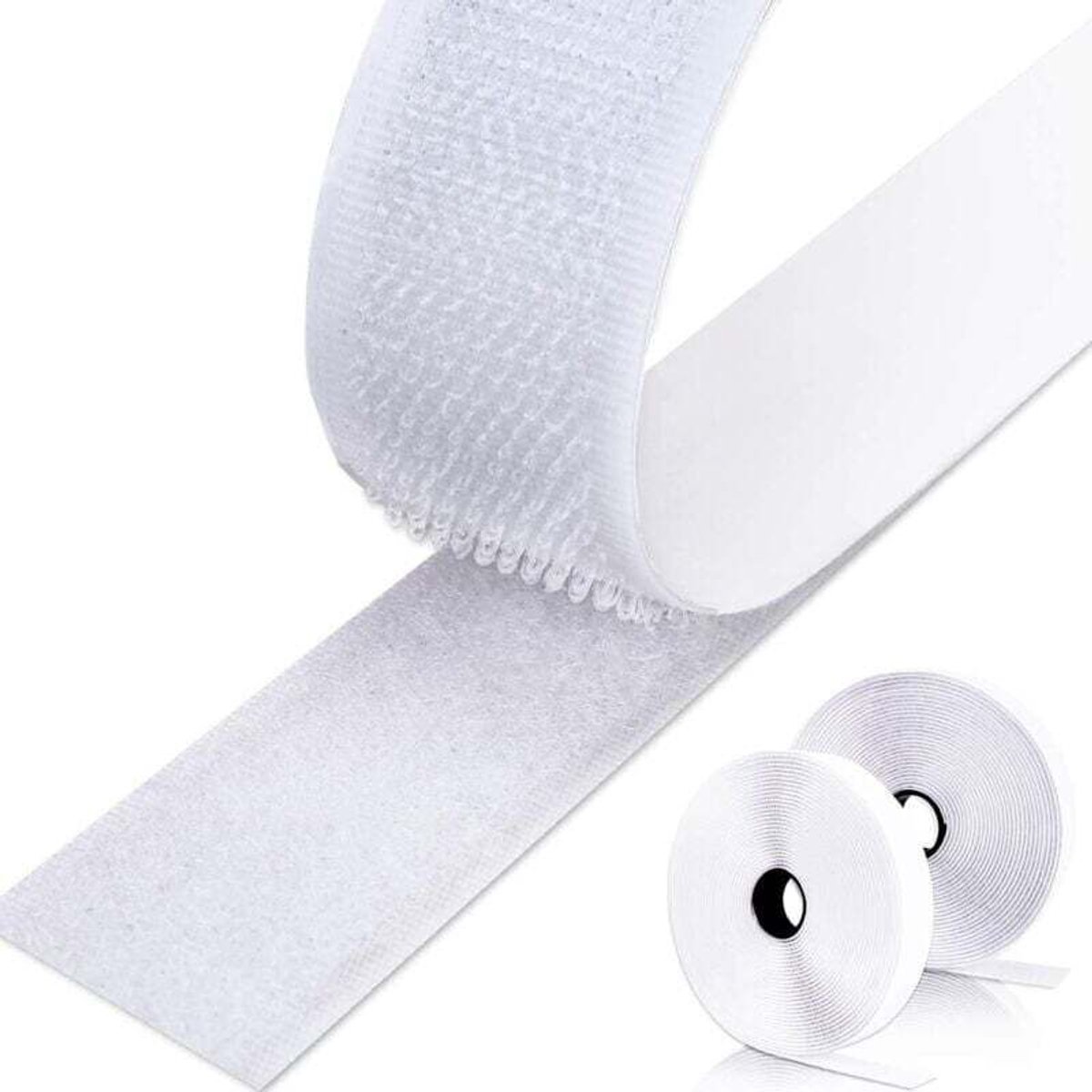 8geschikt voorer dubbelzijdig zelfklevend klittenband geschikt voor wandbekleding en tapijten, 20 mm (wit)