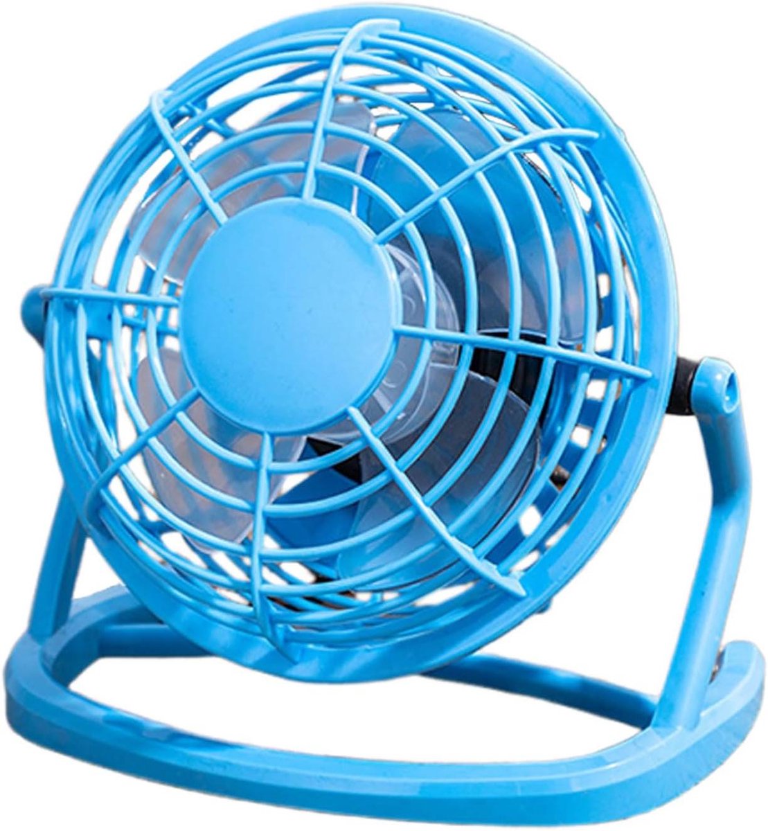 USB Bureauventilator - Mini Ventilator - Persoonlijke Koeling - Stille Werking - 10 cm - Blauw