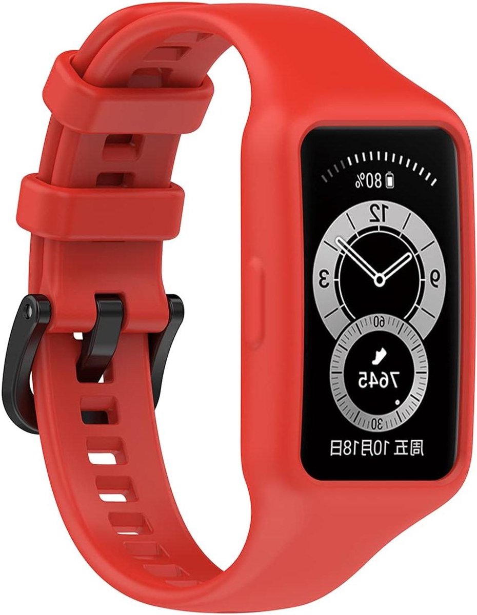 Verwisselbare Band - Siliconen Armband - Smartwatch Gebruik - Zacht Materiaal - 155mm-220mm polsomtrek - Zwart