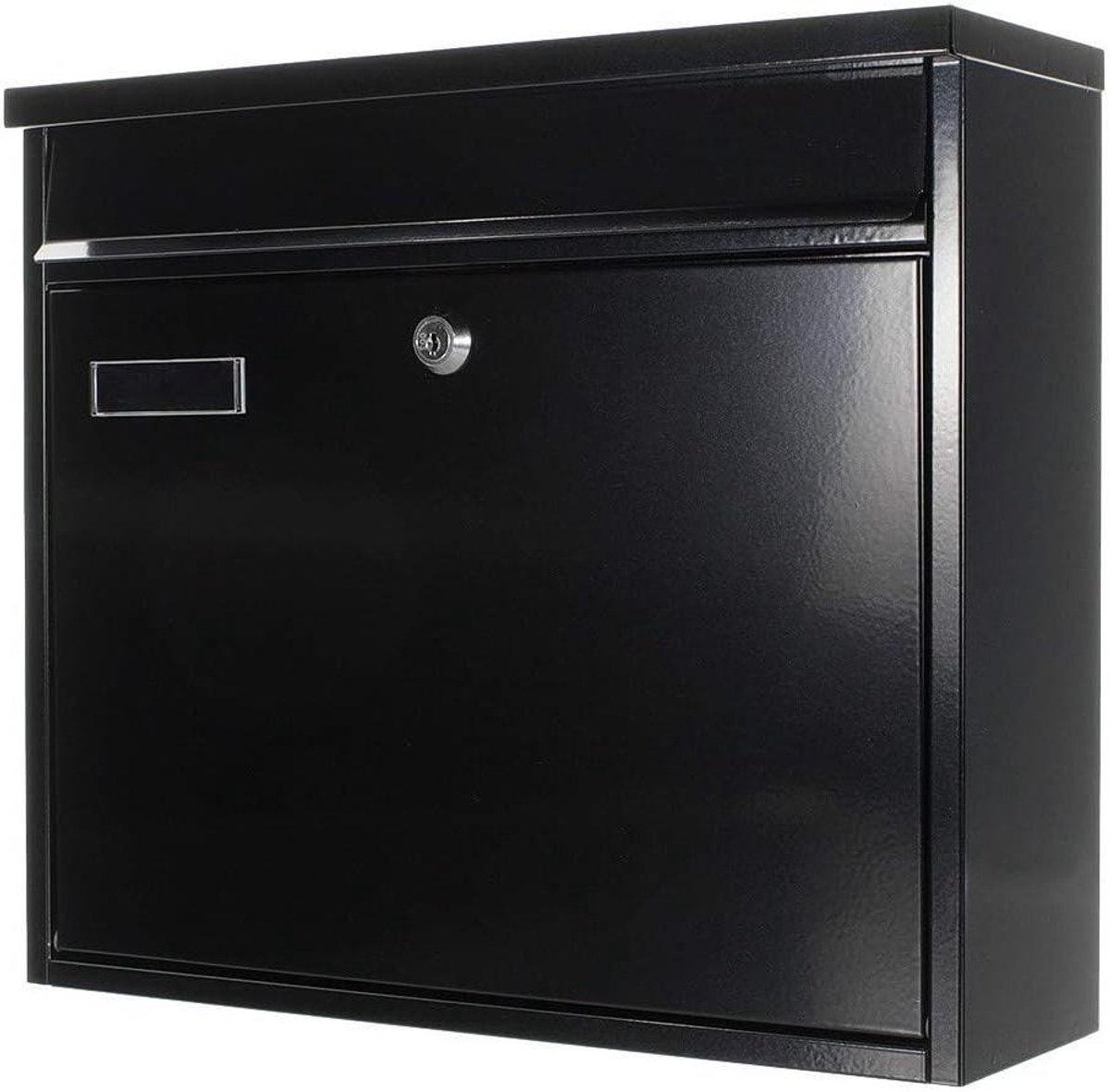 Wand brievenbus - Post opberger - Post ontvangen - Met naamplaatje - 315x360x115 mm - Zwart grijs