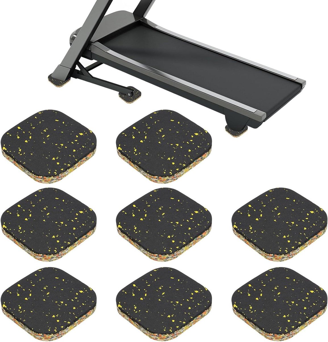 Fitness Apparatuur Mat - Schokdempende Pads - Vloer Bescherming - Hoge Dichtheid Schuim - 8 Stuks 10cm - Geel