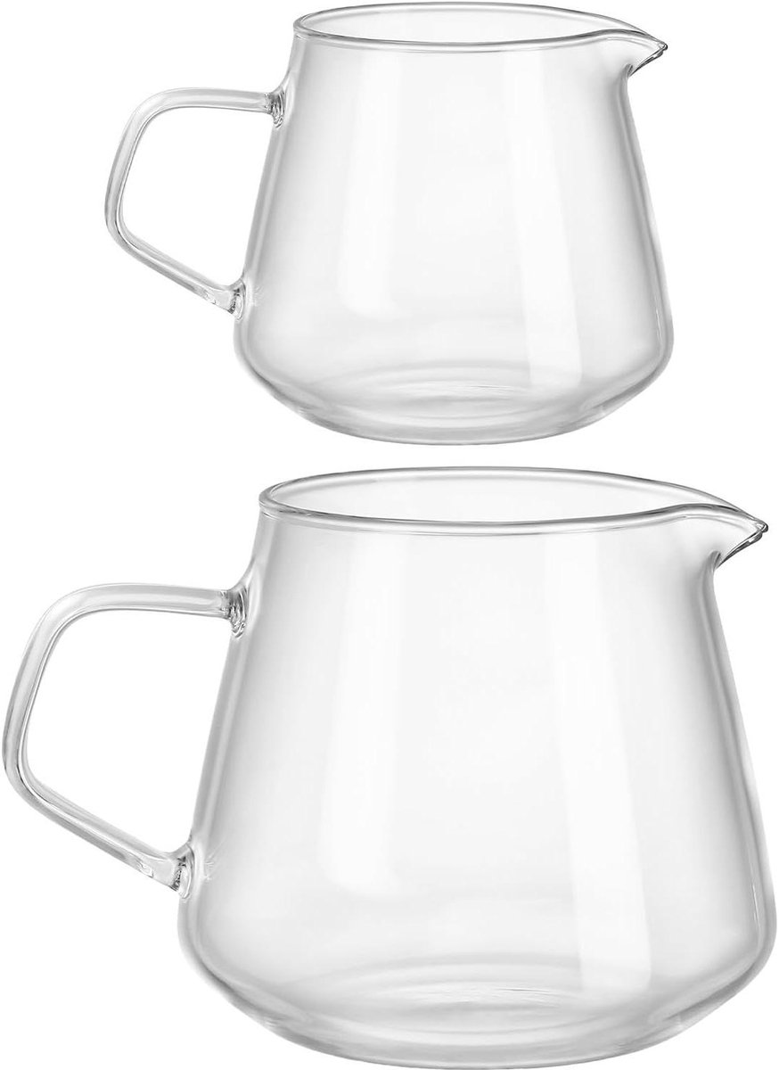 Glazen Koffiekan - Theepot Melkkan - Dranken Serveren - Hittebestendig Glas - 650 ml - Transparant