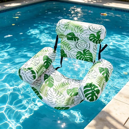 Opblaasbare Zwemstoel - Waterstoel Luchtbed - Ontspannen in Water - Verbeterd Drijfvermogen - 76 x 40.5 x 61 cm - Groen — afbeelding 4