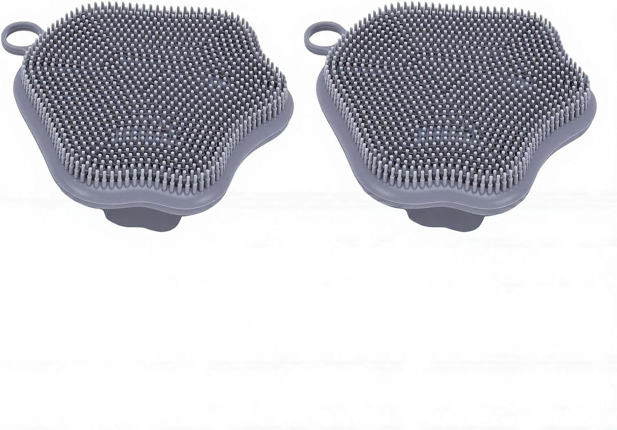 Siliconen Gezichtsscrubber - Gezichtsborstel Exfoliërend Hulpmiddel - Diepe Reiniging - Zacht maar Effectief - 2 stuks - Grijs