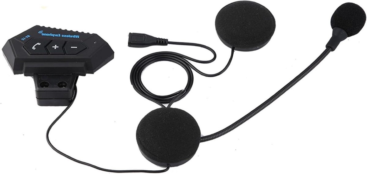 Helmluidsprekers Motor - Motorhelm Headset - Veilig Bellen - Hoge Geluidskwaliteit - 15 uur Afspeeltijd - Zwart