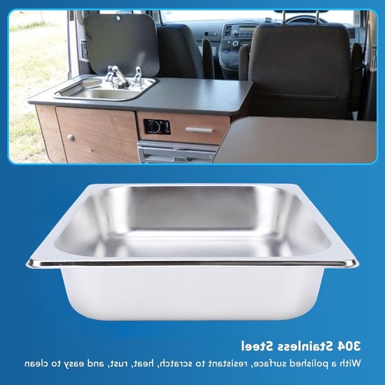 Ronde RVS spoelbak 325 x 265 x 65 mm, vierkante inbouwkeuken- en badkamerspoelbak met 40 mm afvoer, duurzaam en stijlvol ontwerp — afbeelding 2