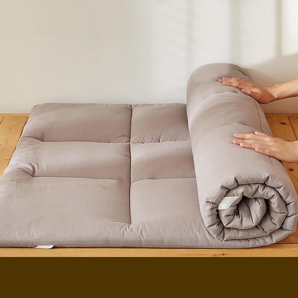 Futon Matras - Japanse Vloermatras Slaapbank - Ruimtebesparend Slapen - Verbeterd Ademend Vermogen - 150x200x5cm - Grijs