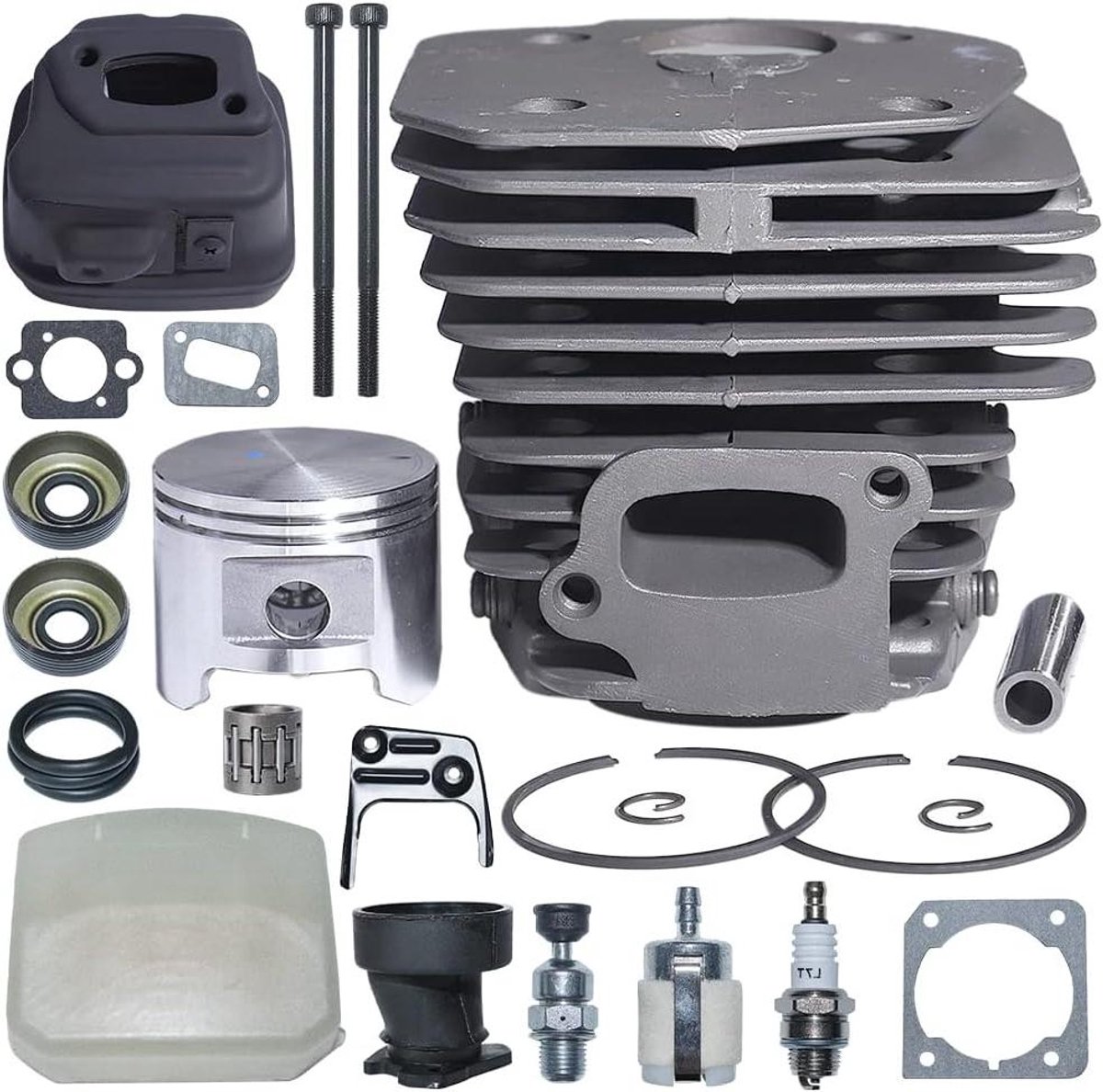 Cilinder Zuiger Kit - Motor Onderdelen Set - Kettingzaag Onderhoud - 45mm Diameter - 1 Stuk - Zilverkleurig