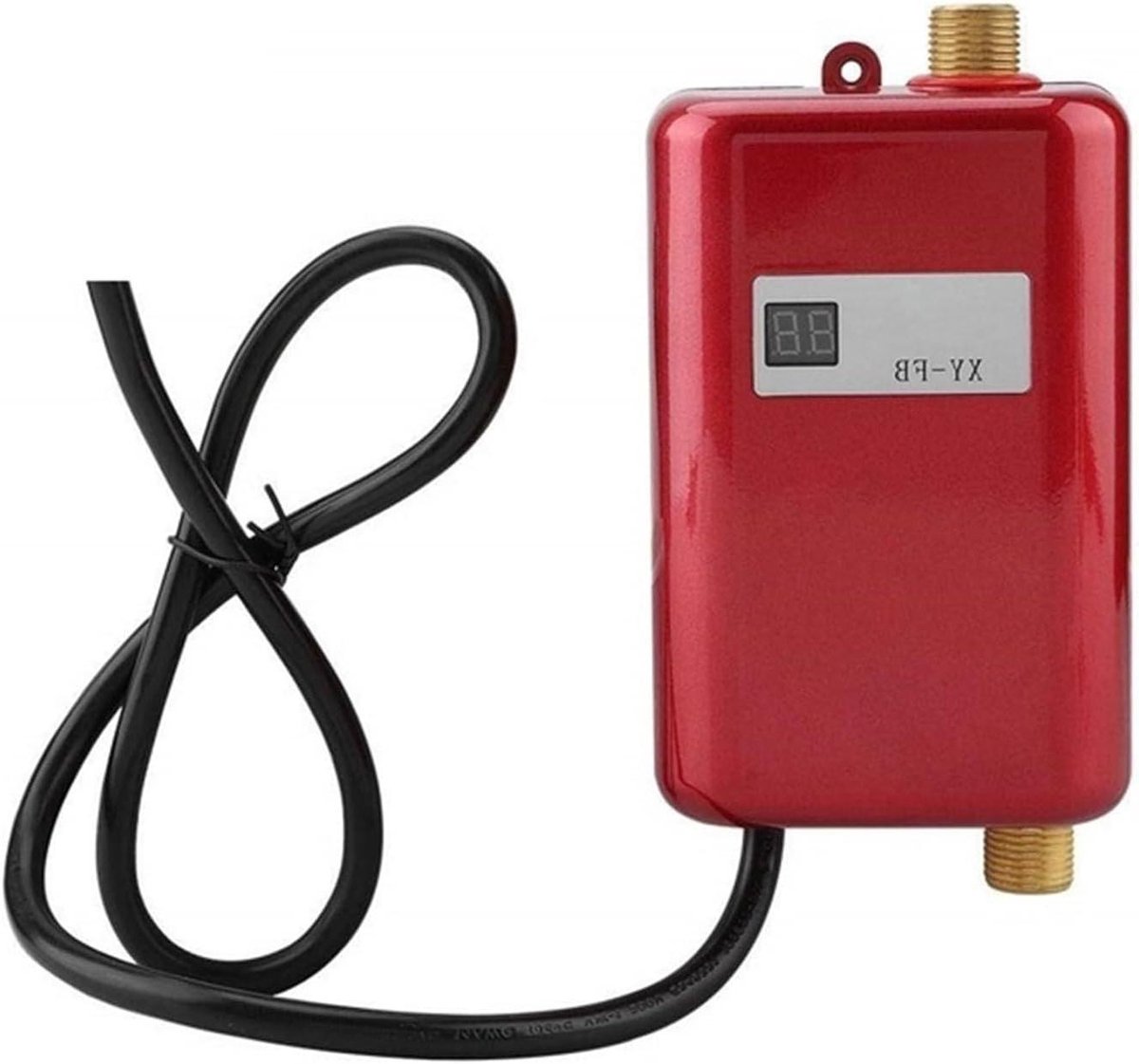 Doorstroomverwarmer Mini - Elektrische Boiler - Snel Warm Water - LCD Display - 105mm - Rood