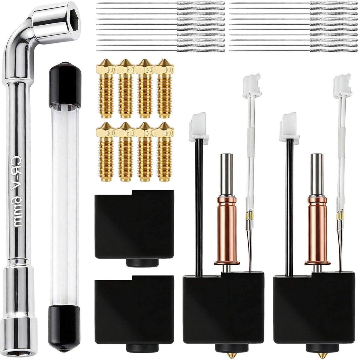 Hotend Kit 3D-printer - Printkop Onderdelen - 3D Printen - Uitgebreide Componentenset - 2 stuks - Zilver