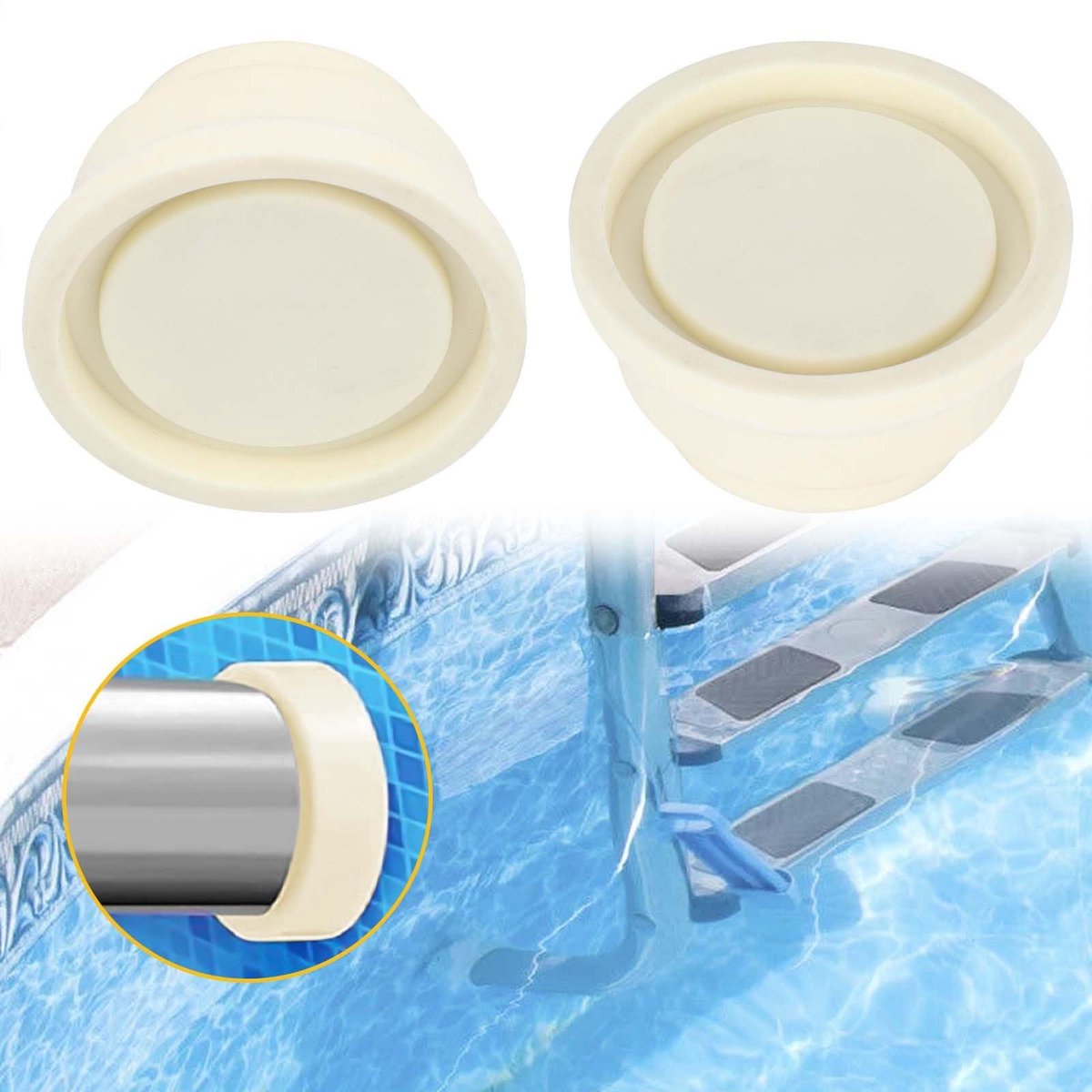 Dailygoody - Solidchoice - Dailygoody - Zwembad Rubber Pad - Beschermende Pool Accessoire - Wit - Antislip - Veiligheidsbumper voor Zwembad - Geschikt voor diverse zwembaden