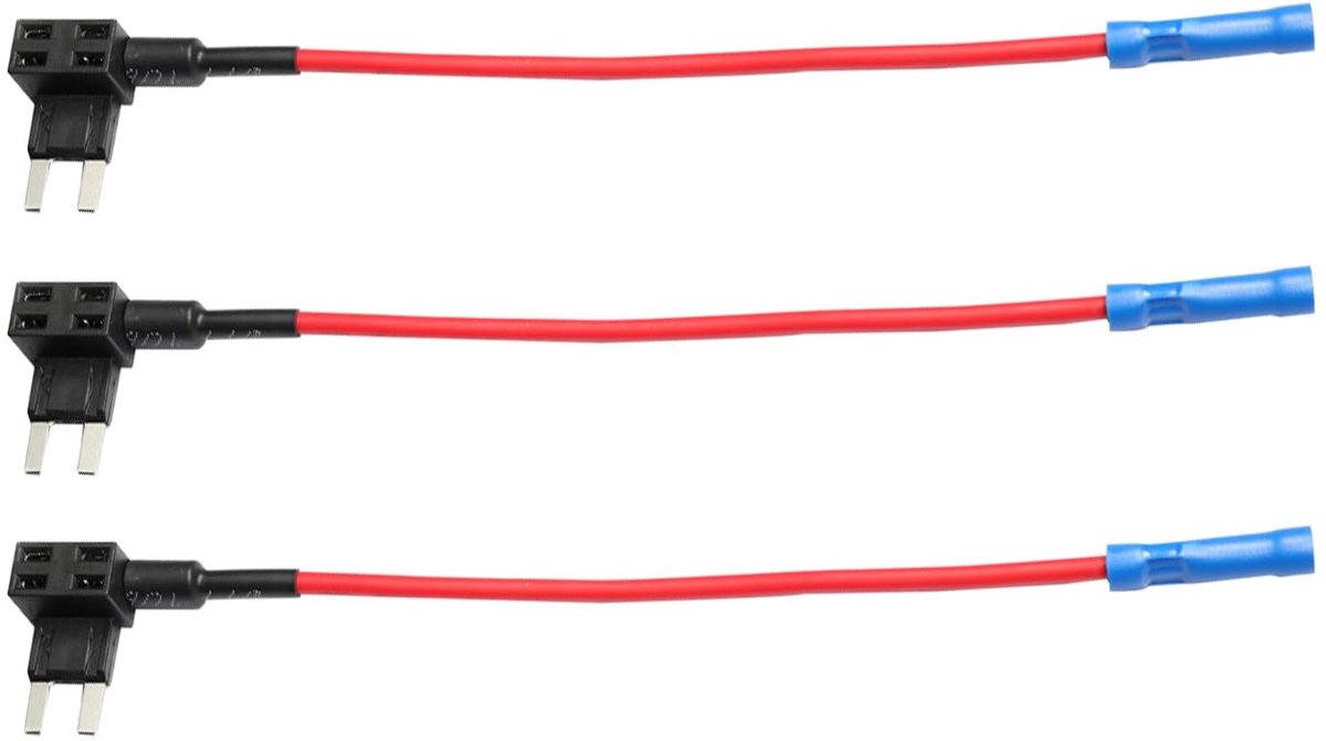 Dailygoody - 12V Fuse Tap - Micro 3-Pin - Hoge kwaliteit - 9 inch - Fuse Holder - Geschikt voor auto's en boten - Mini Blade Fuse