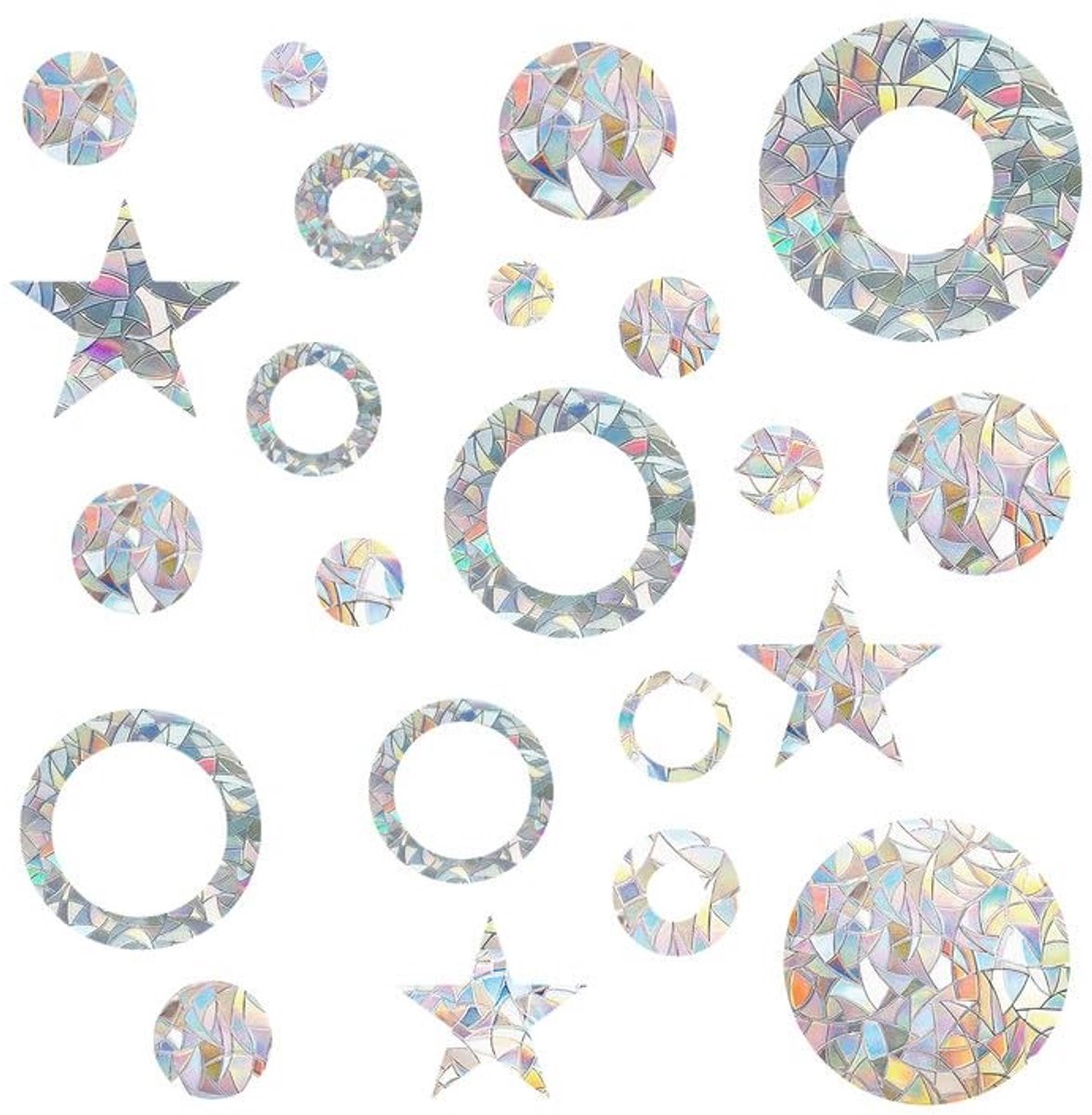 Dailygoody - Vensterstickers - Anti-Collision - Rainbow Effect - 39 Pcs - Vogelbescherming - Decoratief - Vinyl PVC