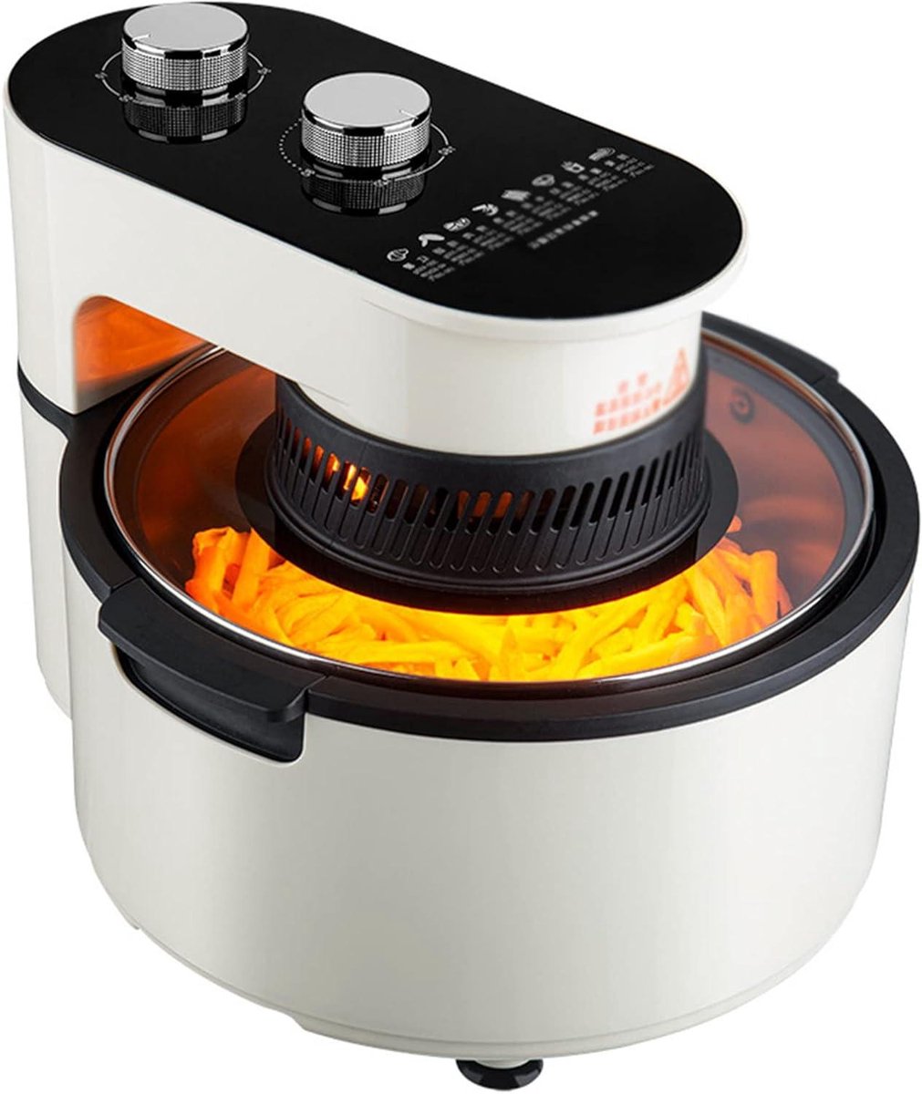 Elektrische Oven - Hetelucht Friteuse - Gezond Koken - Zichtbaar Venster - 5L Capaciteit - Wit